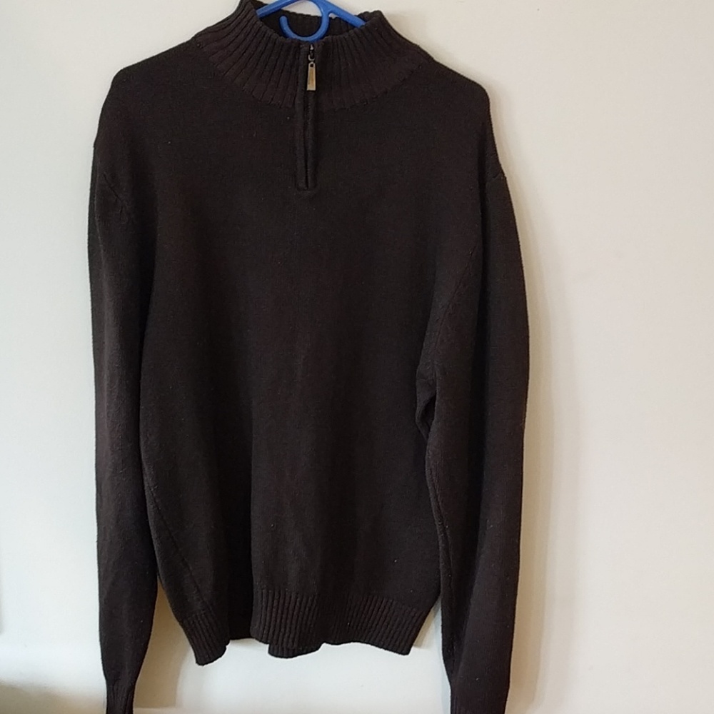 Classico Brown Sweater 4" Zipper Sz L